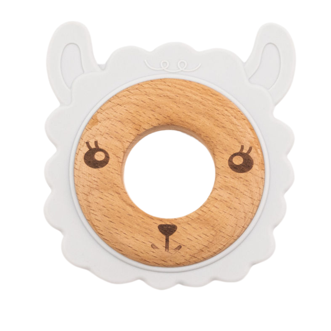 Silicone + Wood Animal Teether