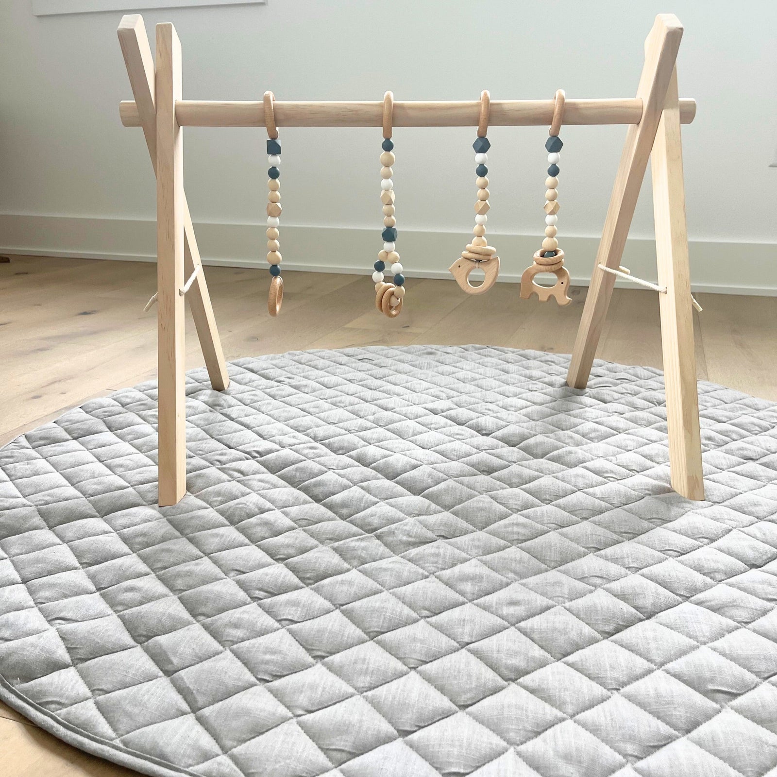 Round Linen Baby Play Mat