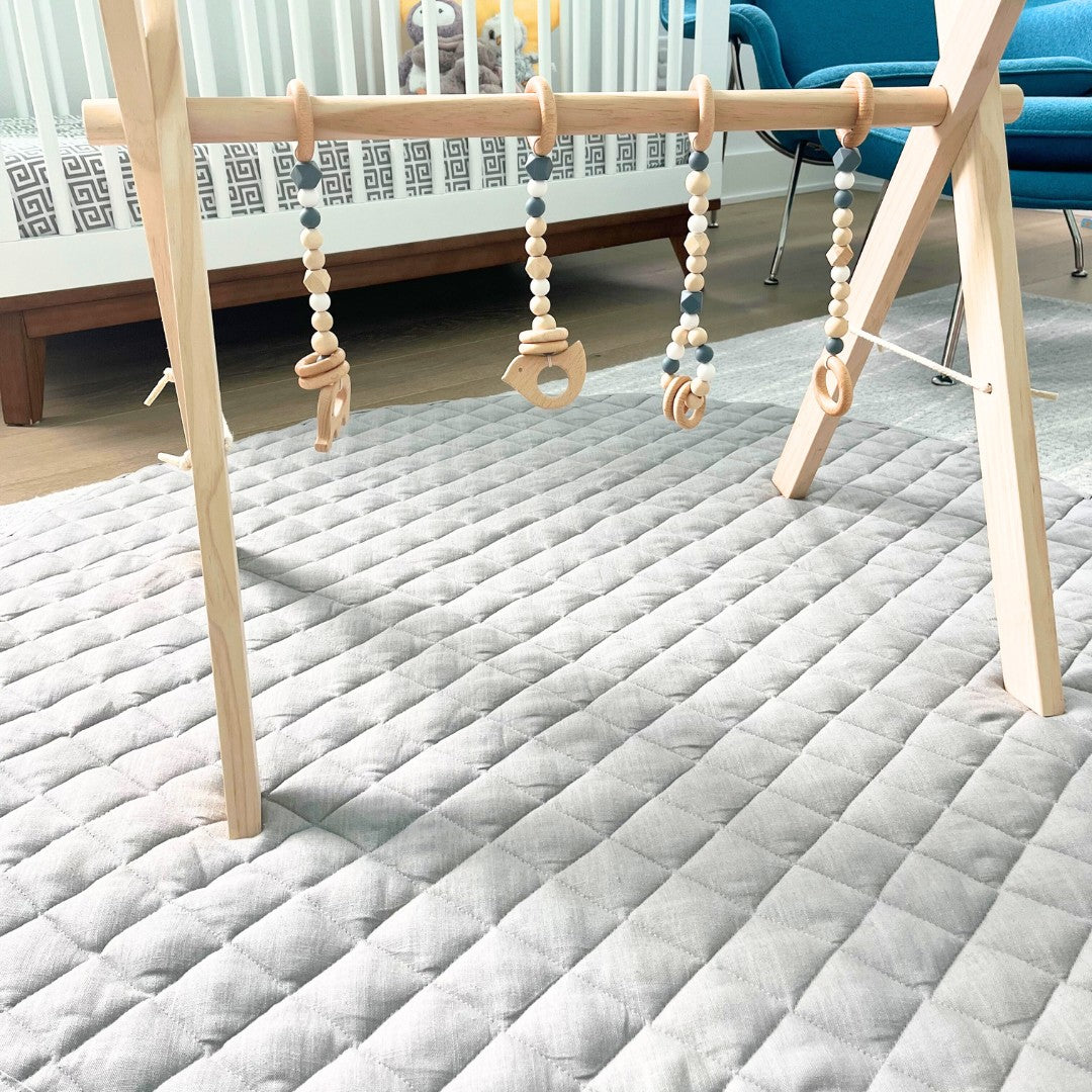 Round Linen Baby Play Mat
