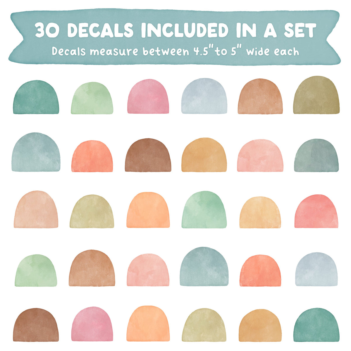 Colorful Individual Scallop Wall Decals