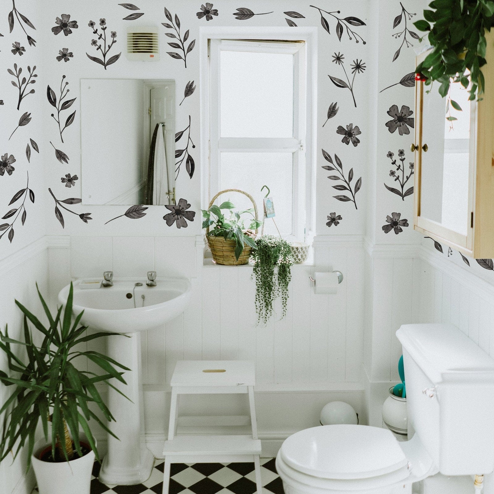 Inked Floral Wall Decals