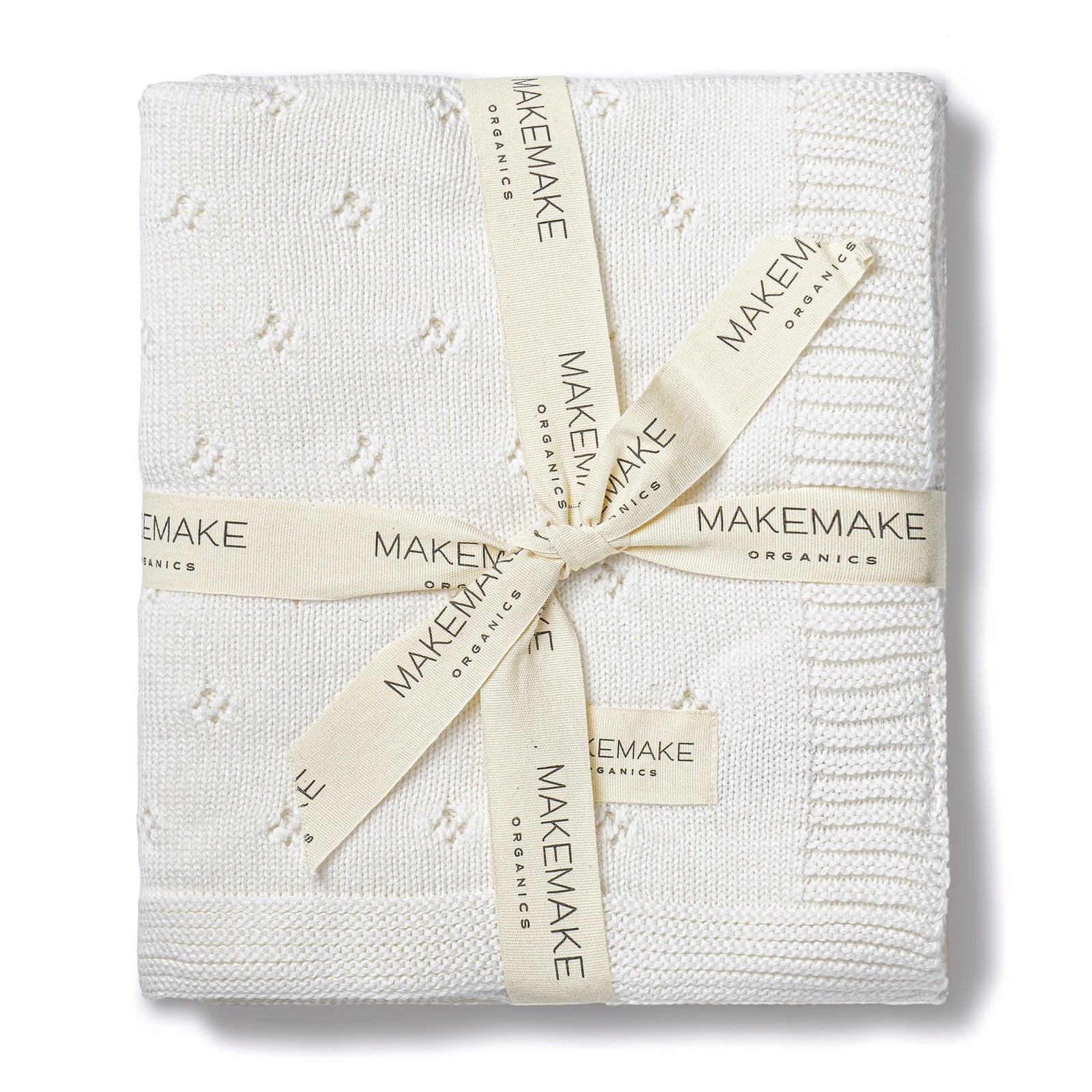 Ivory Organic Cotton Pointelle Baby Blanket