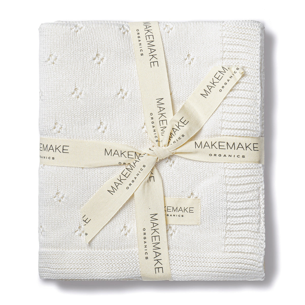Ivory Organic Cotton Pointelle Baby Blanket