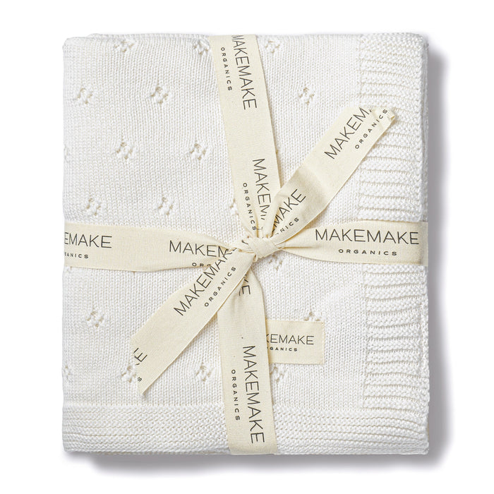 Ivory Organic Cotton Pointelle Baby Blanket