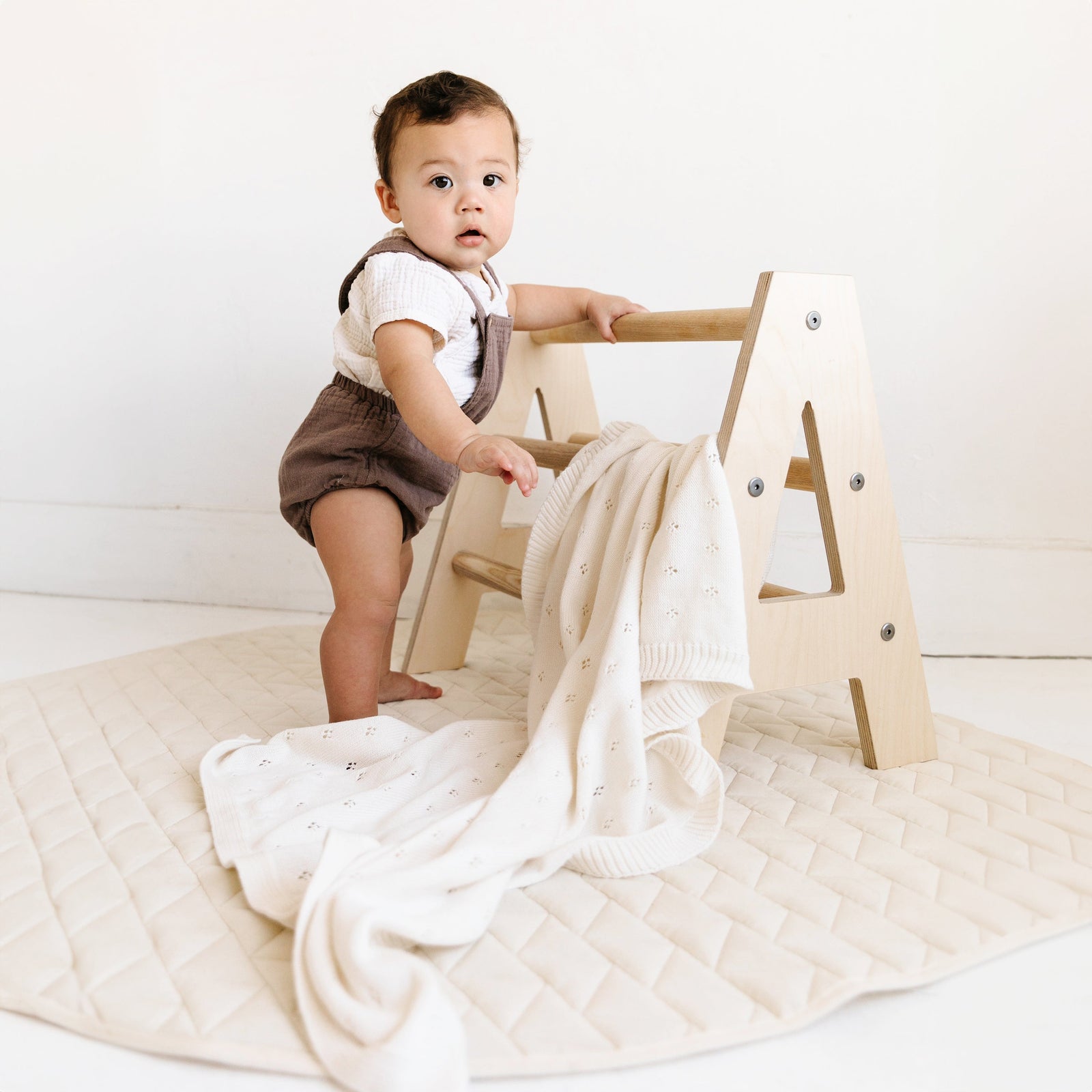 Ivory Organic Cotton Pointelle Baby Blanket