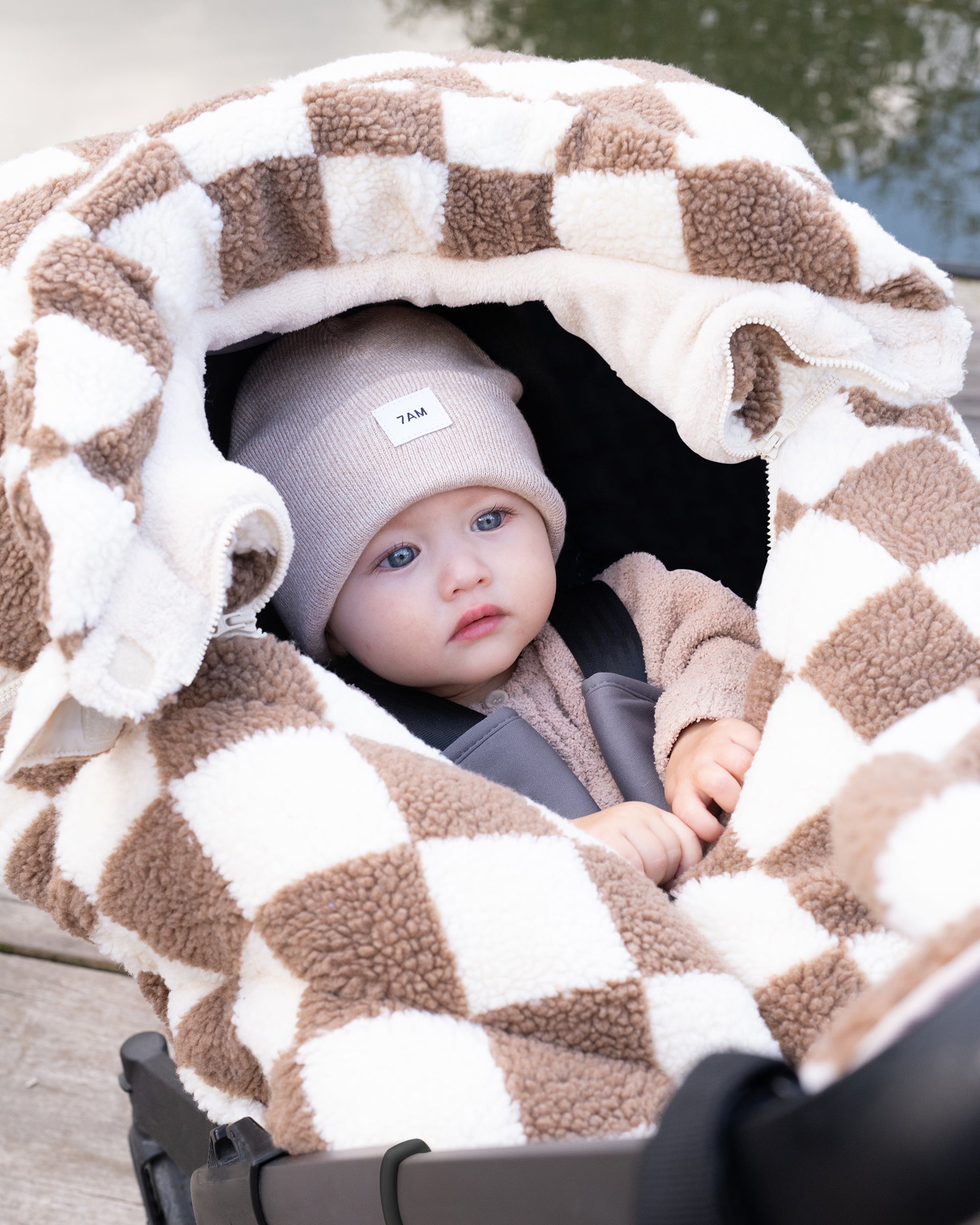 Car Seat Cocoon Checker Berber Project Nursery