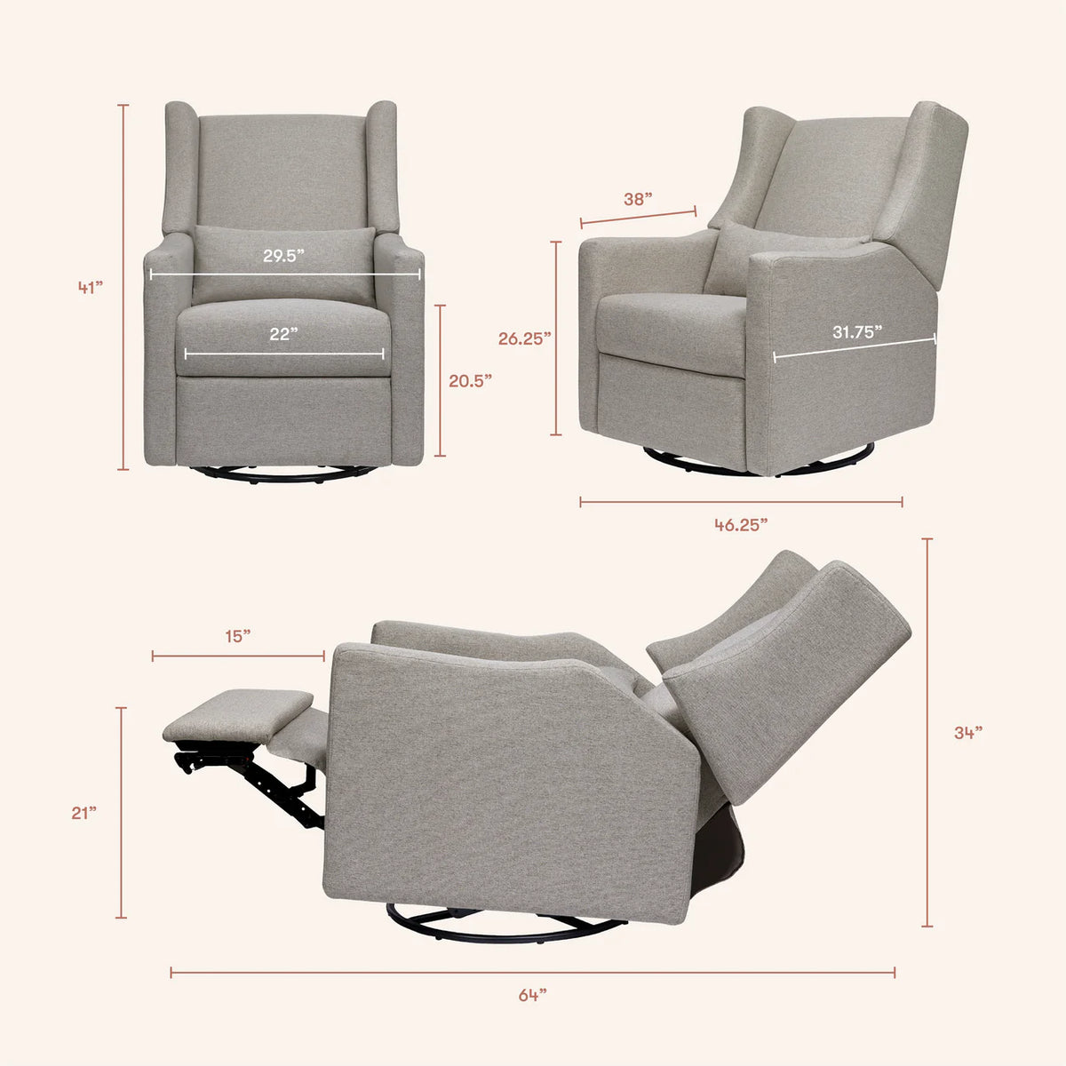 Kiwi Electronic Recliner + Swivel Glider | Eco-Performance Fabric