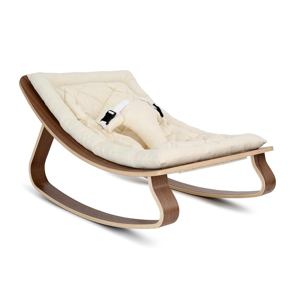 Charlie Crane LEVO Baby Rocker - Walnut with Organic White - Project Nursery