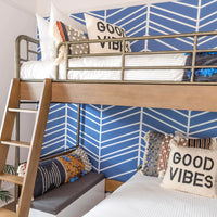 Oversized Blue Herringbone Wallpaper