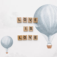 Blue Vintage Hot Air Balloon Wallpaper