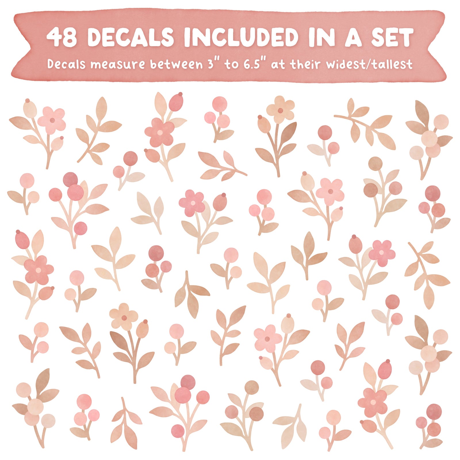 Pretty Petal Fabric Wall Decals - Blush + Beige