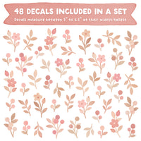 Pretty Petal Fabric Wall Decals - Blush + Beige