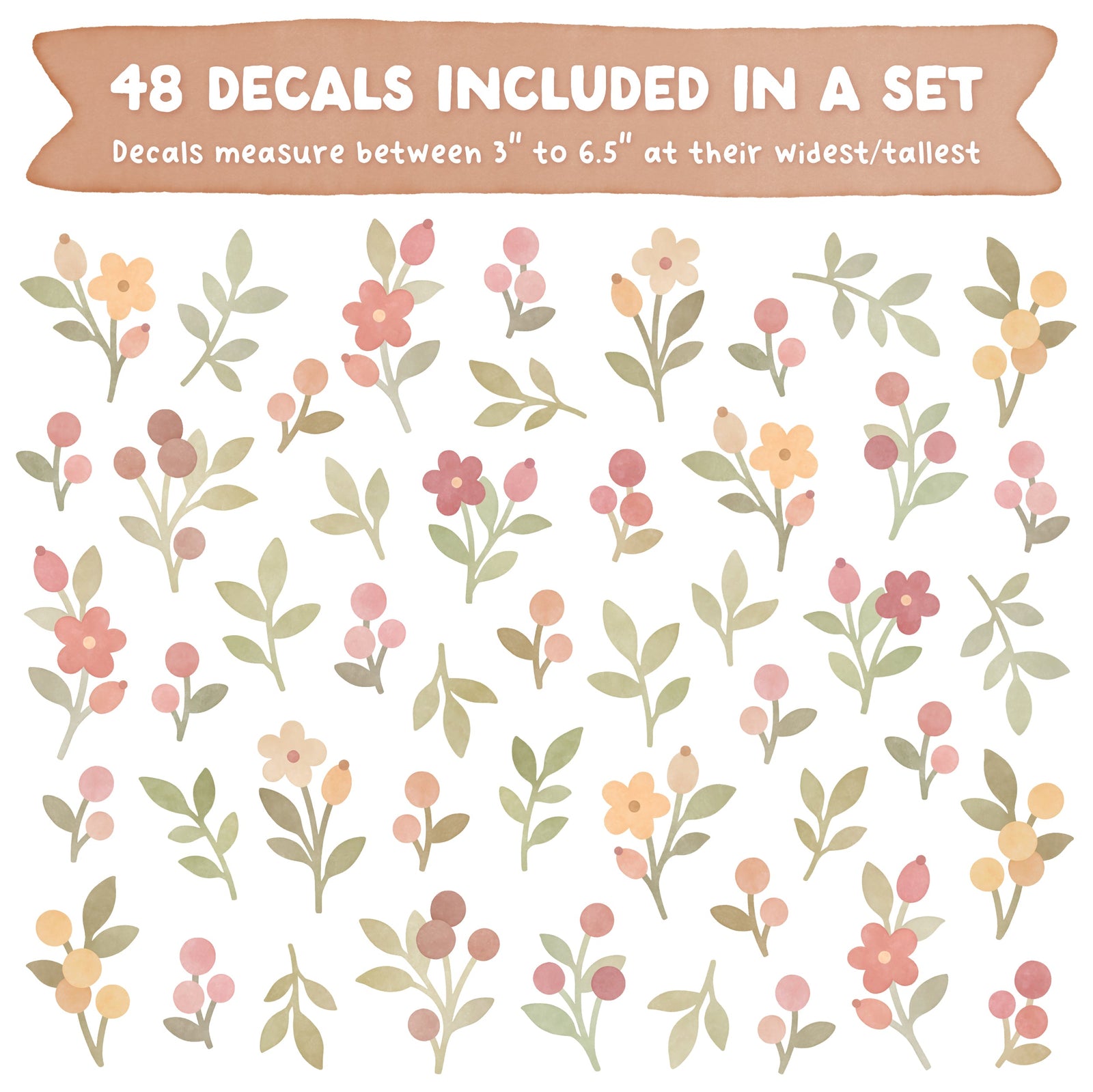 Pretty Petal Fabric Wall Decals - Golden Hour