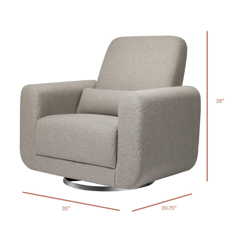 Tuba Extra-Wide Swivel Glider in Eco-Performance Fabric - Grey