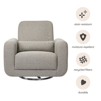 Tuba Extra-Wide Swivel Glider in Eco-Performance Fabric - Grey