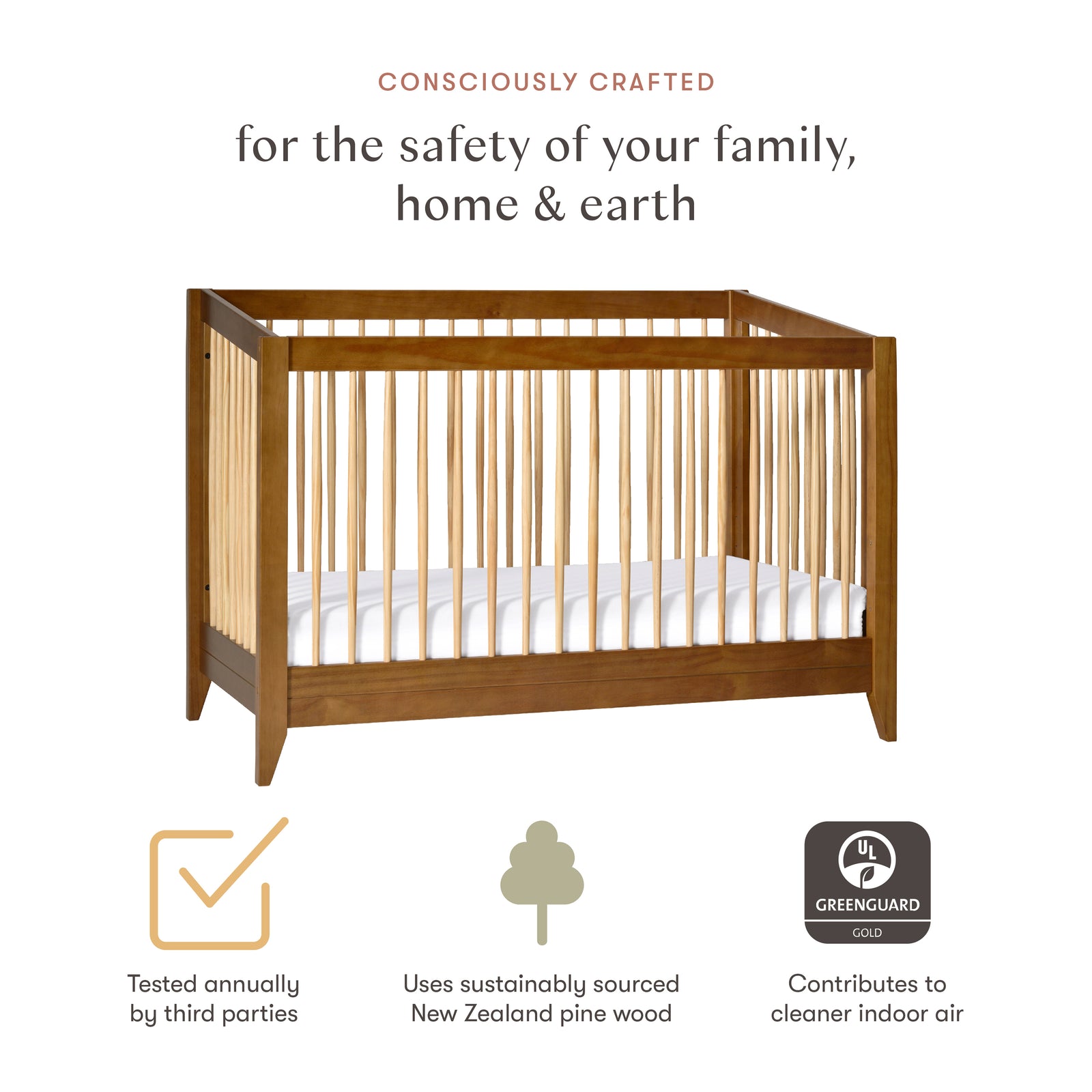 Sprout 4-in-1 Convertible Crib with Toddler Bed Conversion Kit