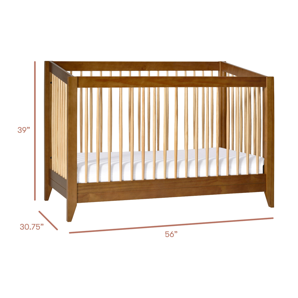 Sprout 4-in-1 Convertible Crib with Toddler Bed Conversion Kit - Chestnut/Natural