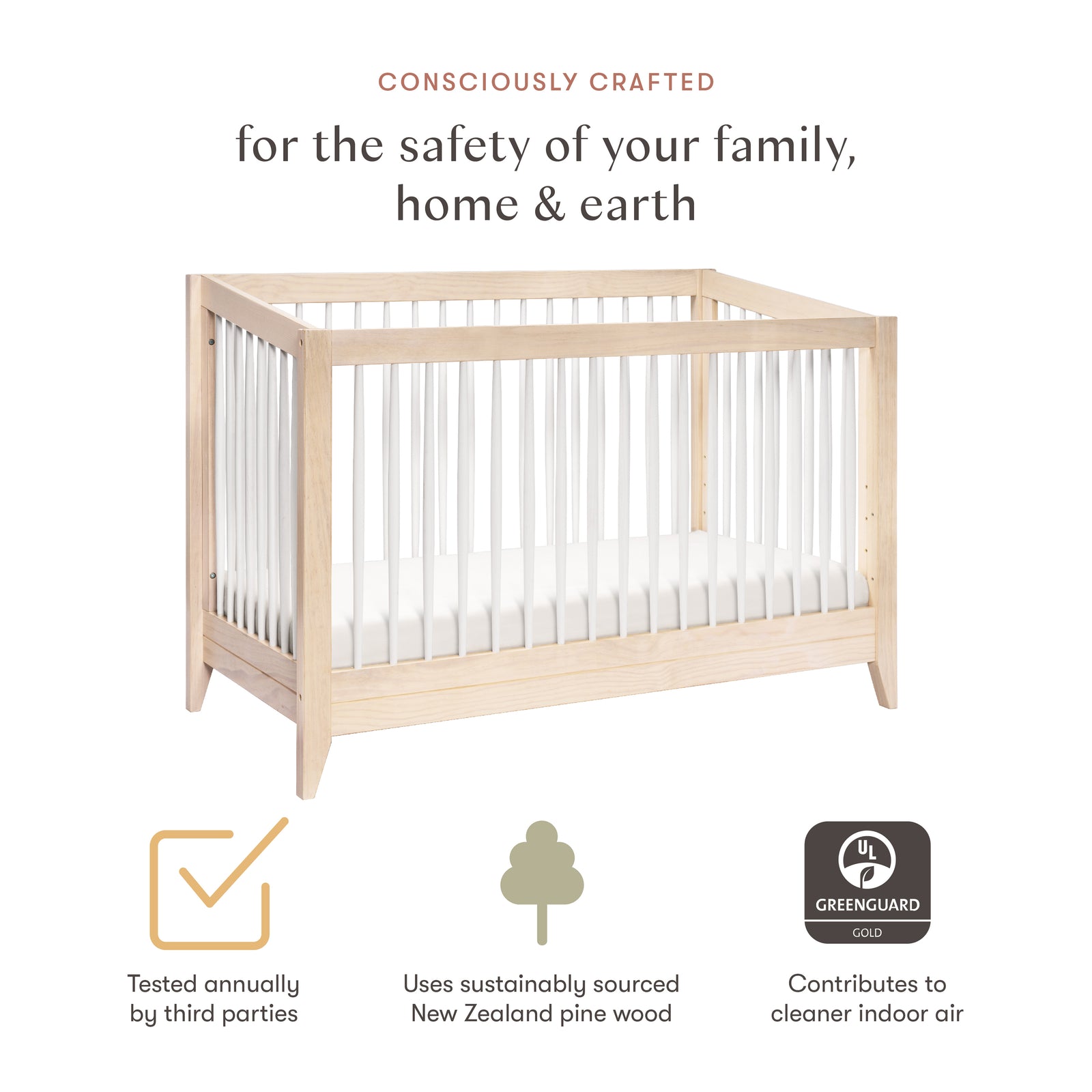Sprout 4-in-1 Convertible Crib with Toddler Bed Conversion Kit