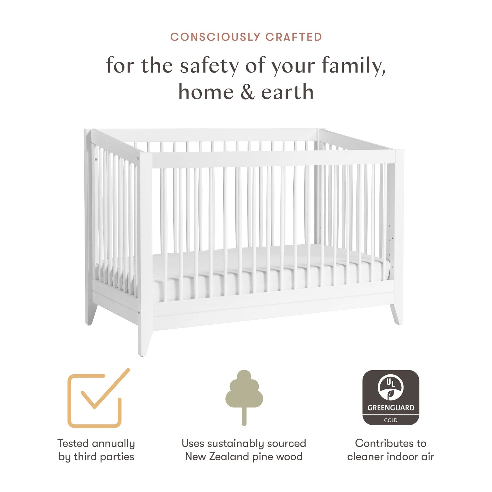Sprout 4-in-1 Convertible Crib with Toddler Bed Conversion Kit