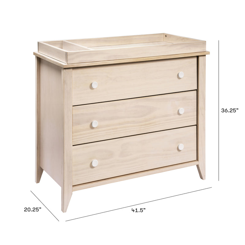 Sprout 3-Drawer Changer Dresser with Removable Changing Tray - Washed Natural/White