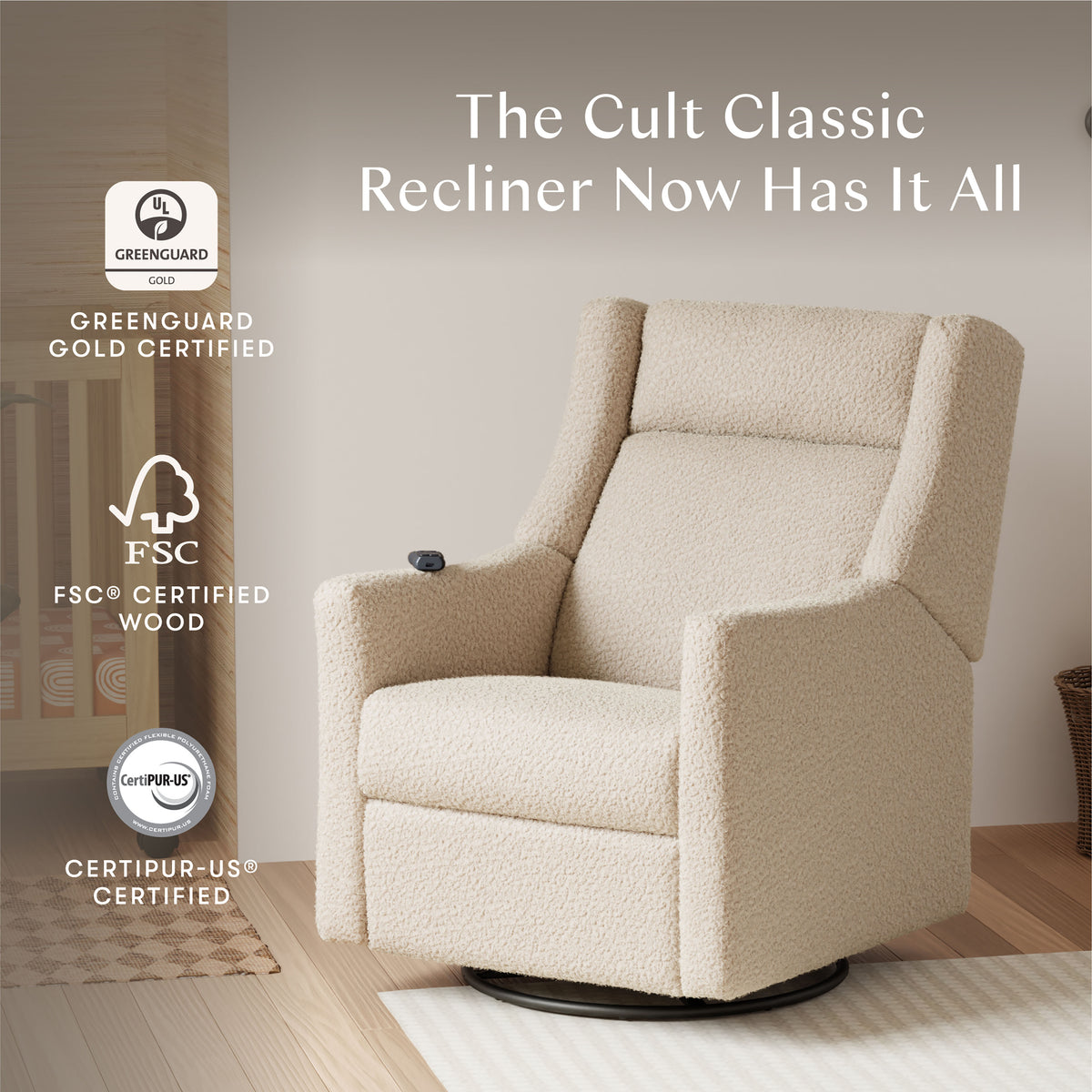 Kiwi Deluxe Power Recliner + Swivel Glider with Heat + Massage