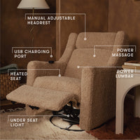 Kiwi Deluxe Power Recliner + Swivel Glider with Heat + Massage
