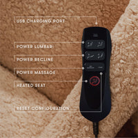 Kiwi Deluxe Power Recliner + Swivel Glider with Heat + Massage