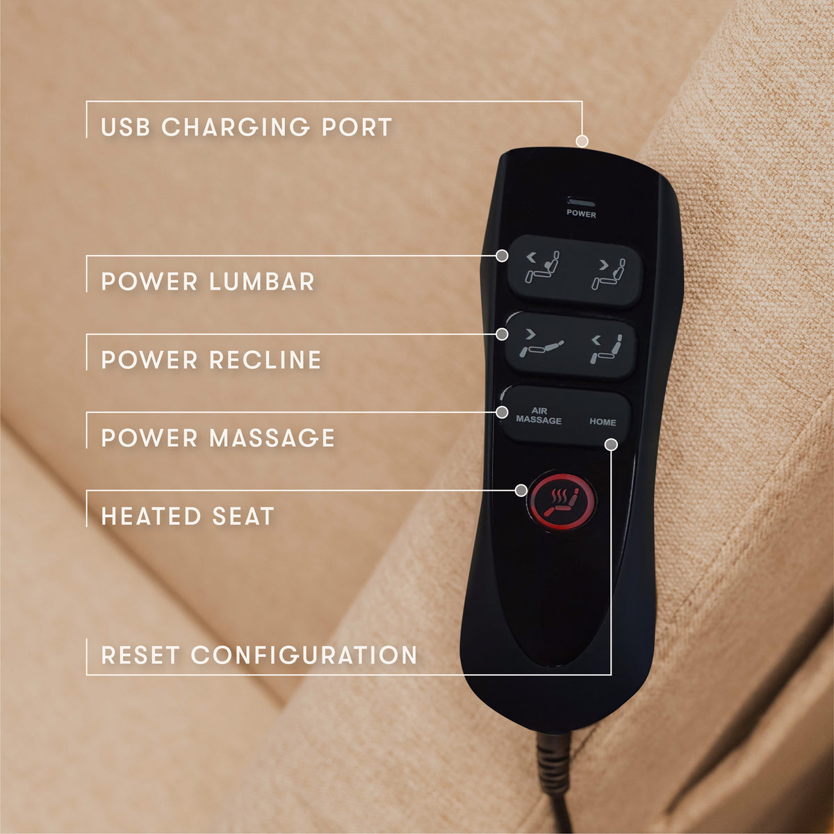 Kiwi Deluxe Power Recliner + Swivel Glider with Heat + Massage