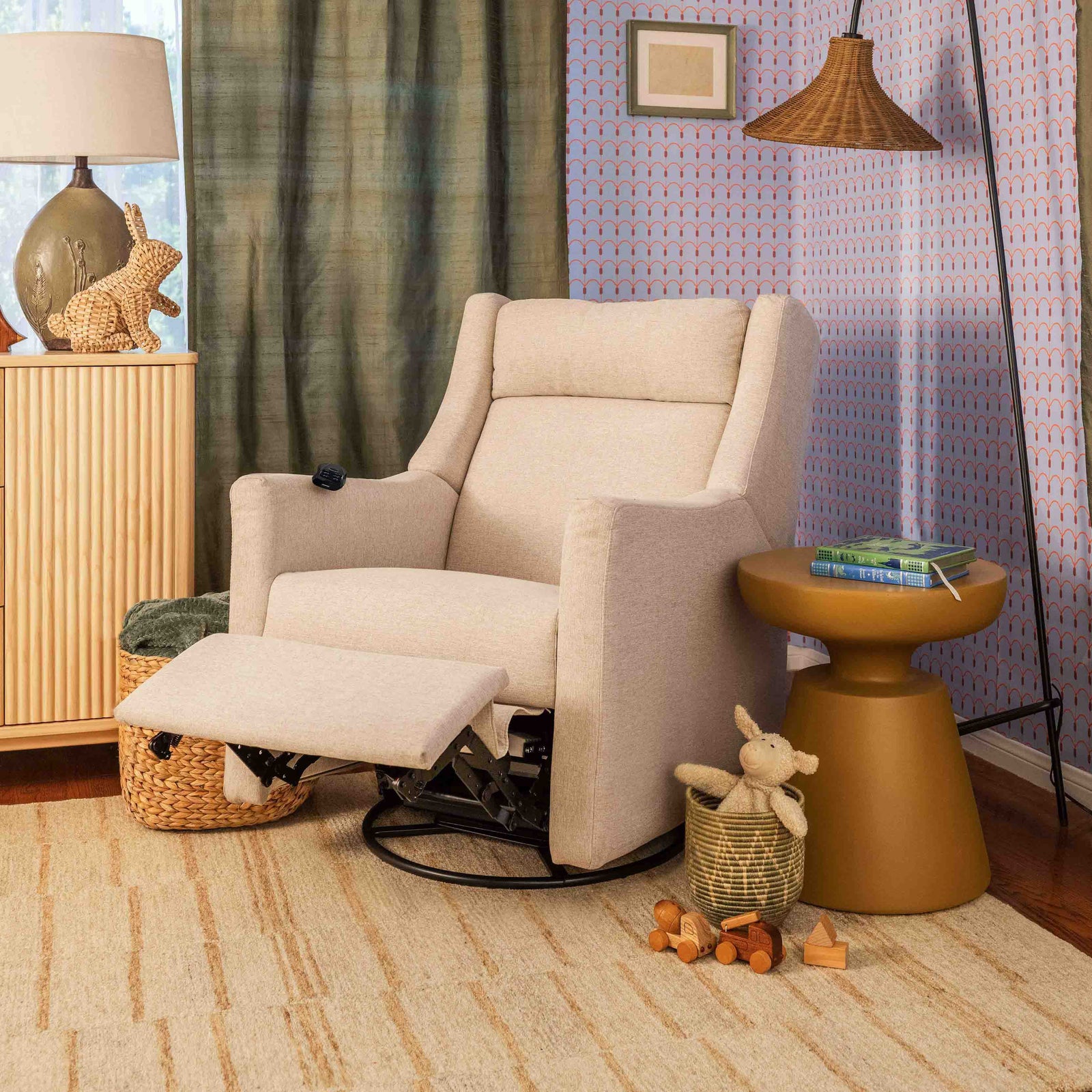 Kiwi Deluxe Power Recliner + Swivel Glider with Heat + Massage