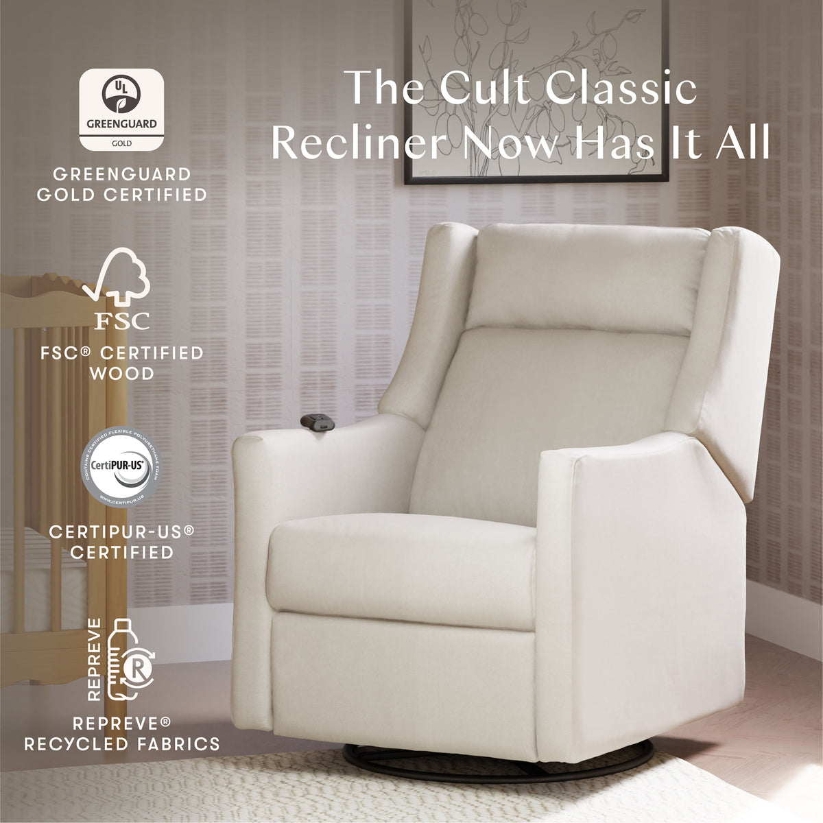 Kiwi Deluxe Power Recliner + Swivel Glider with Heat + Massage