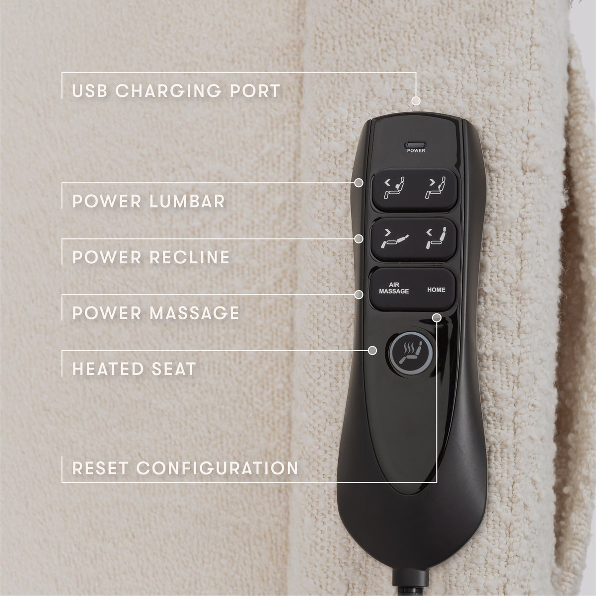 Kiwi Deluxe Power Recliner + Swivel Glider with Heat + Massage