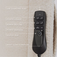 Kiwi Deluxe Power Recliner + Swivel Glider with Heat + Massage