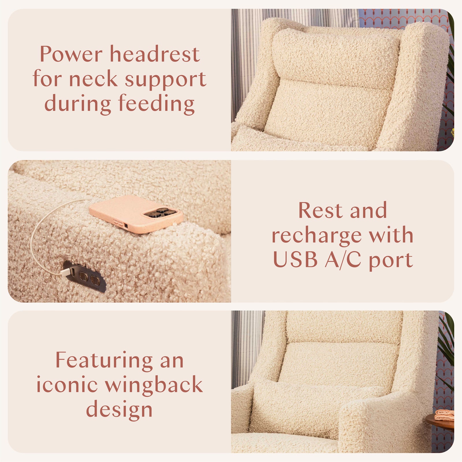 Kiwi Plus Power Recliner + Swivel Glider | Teddy Loop