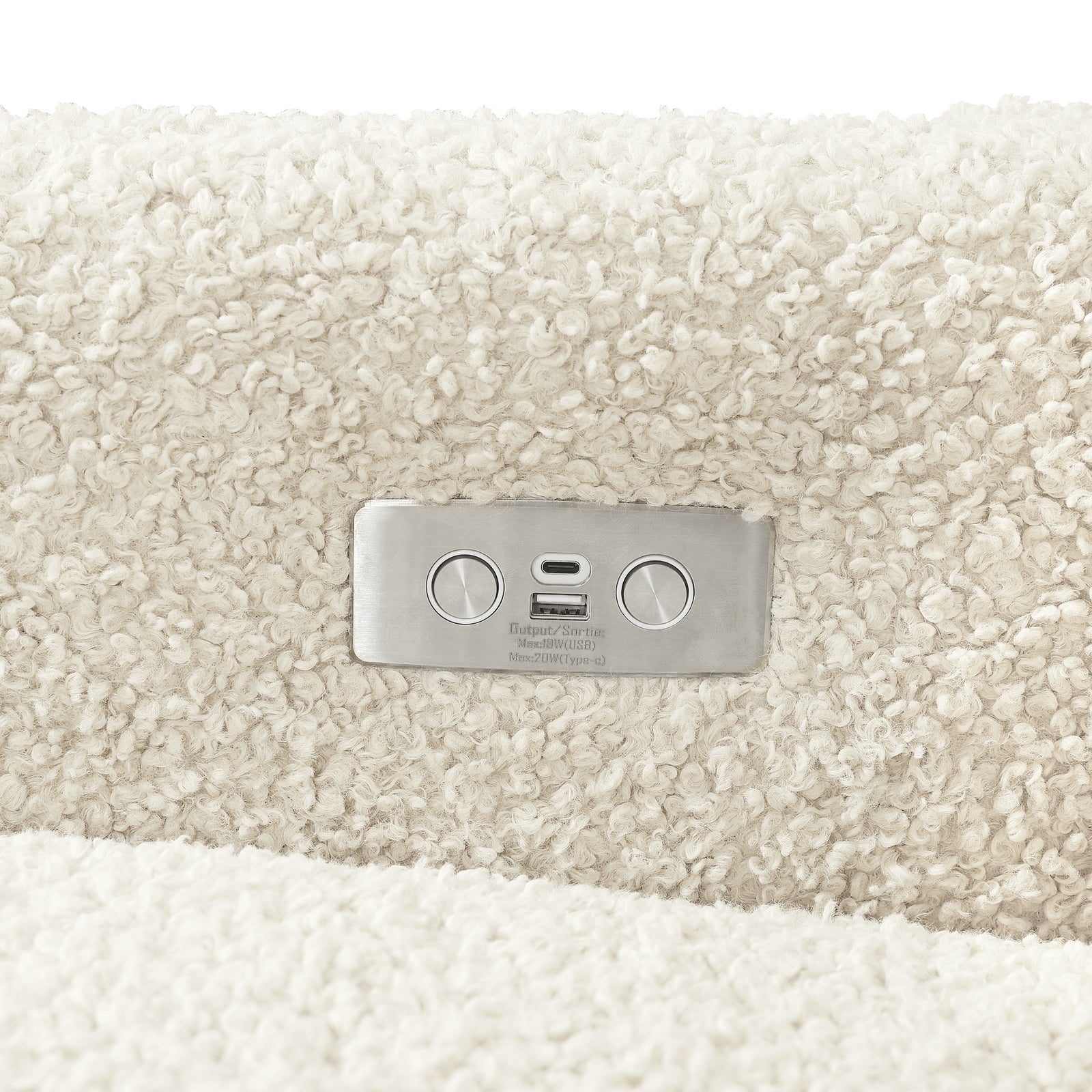 Kiwi Electronic Recliner + Swivel Glider | Teddy Loop w/ Light Wood Base