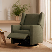 Kiwi Electronic Recliner + Swivel Glider | Olive Boucle w/ Light Wood Base