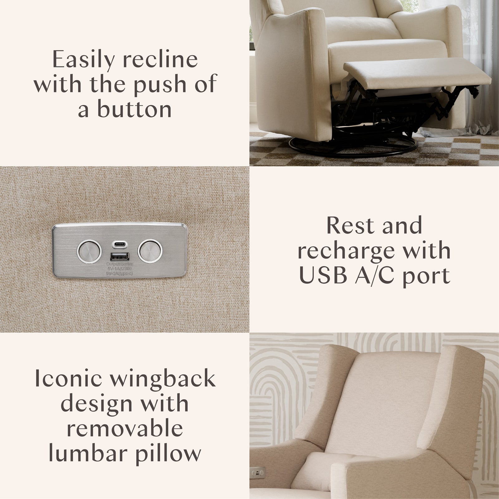Kiwi Electronic Recliner + Swivel Glider | Eco-Performance Fabric