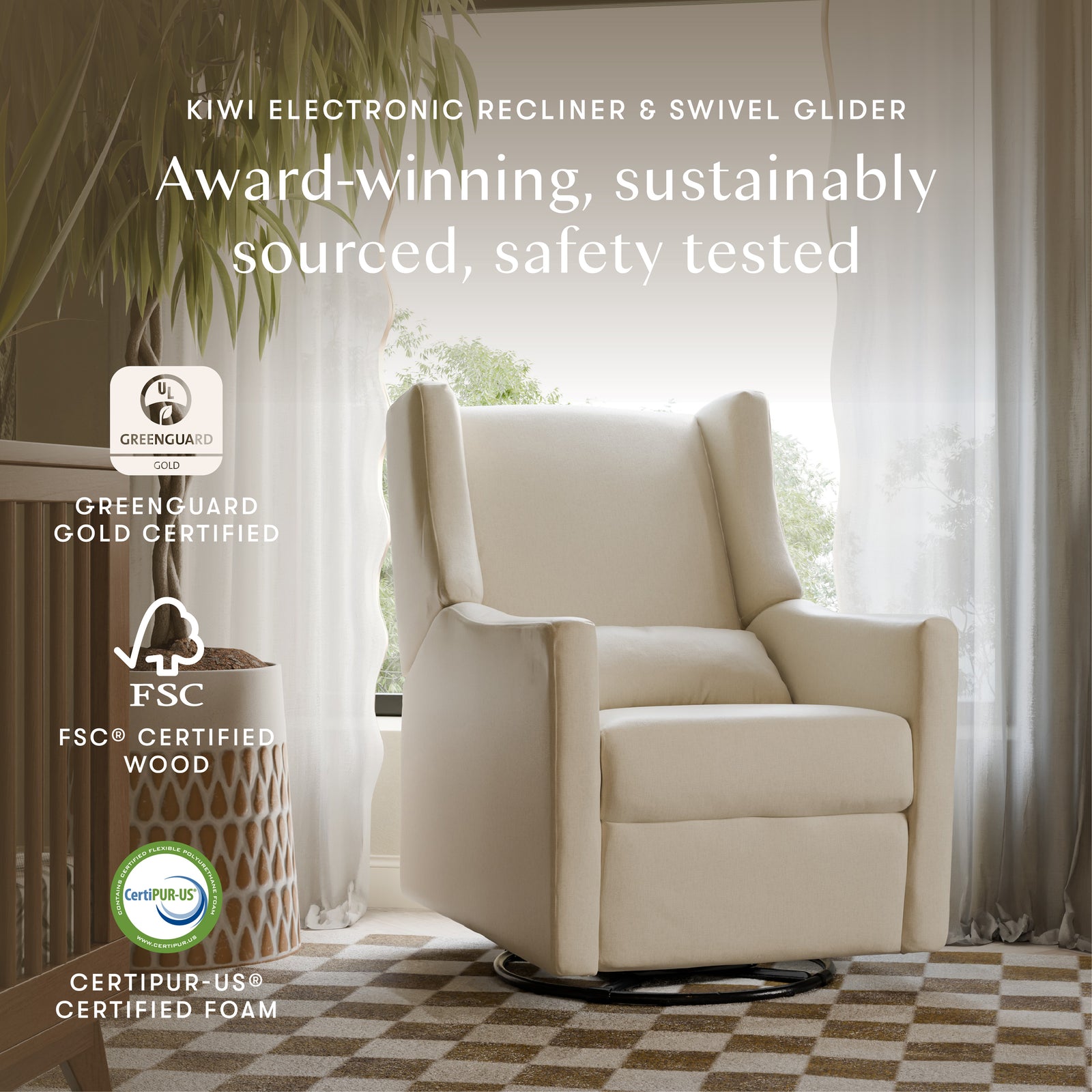 Kiwi Electronic Recliner + Swivel Glider | Eco-Performance Fabric