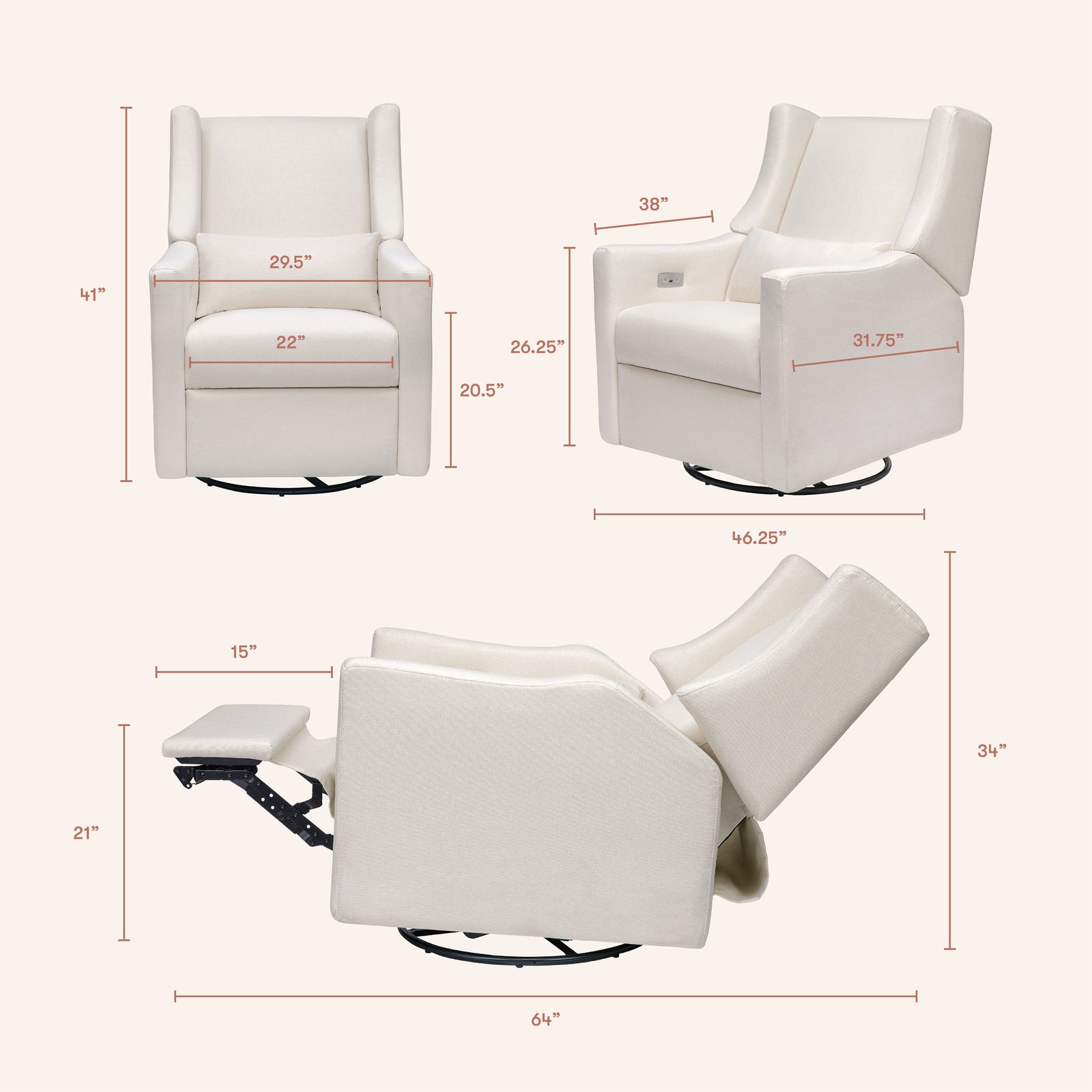 Kiwi Electronic Recliner + Swivel Glider | Eco-Performance Fabric