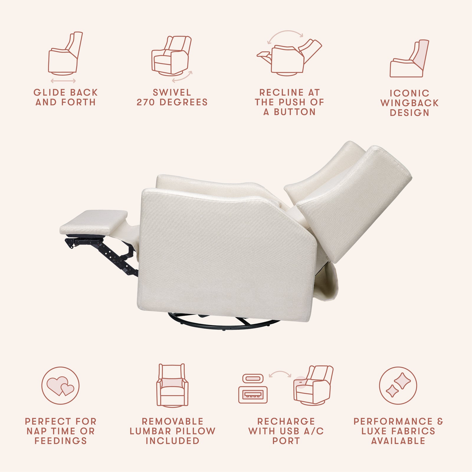 Kiwi Electronic Recliner + Swivel Glider | Eco-Performance Fabric