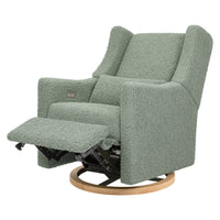 Kiwi Electronic Recliner + Swivel Glider | Teddy Loop w/ Light Wood Base