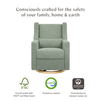 Kiwi Electronic Recliner + Swivel Glider | Teddy Loop w/ Light Wood Base