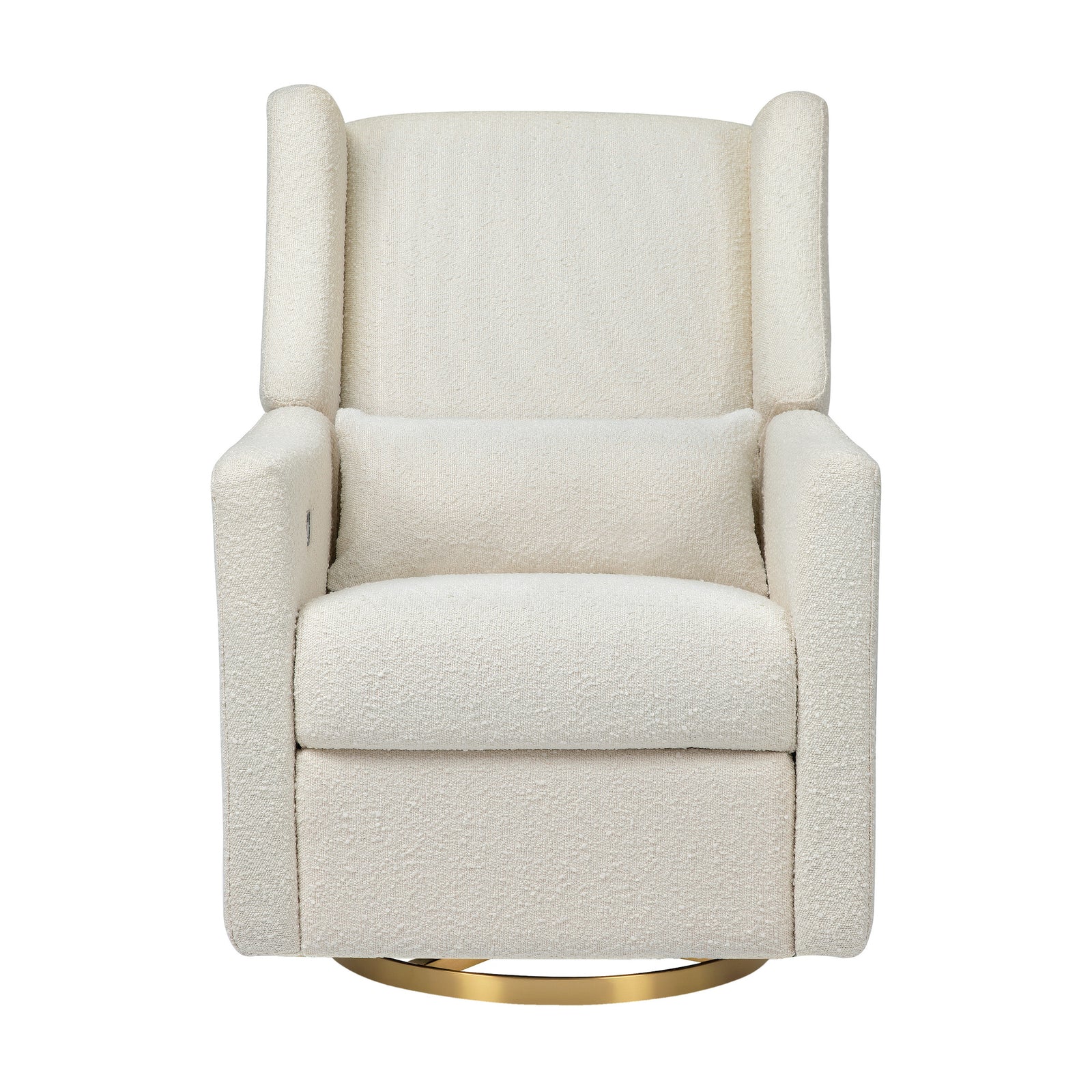 Kiwi Electronic Recliner + Swivel Glider | Ivory Boucle w/ Gold Base