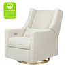 Kiwi Electronic Recliner + Swivel Glider in Eco-Performance Fabric with USB Port - Ivory Boucle w/ Gold Base