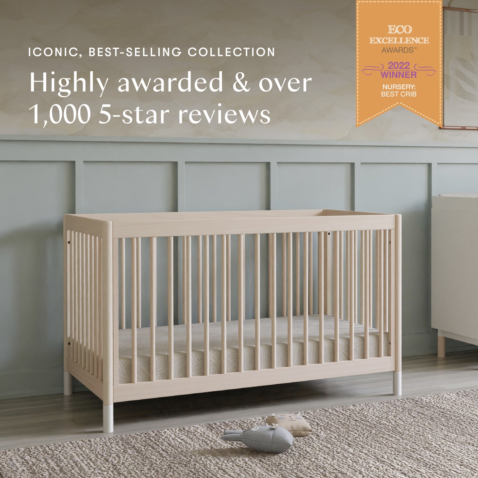 Gelato 4-in-1 Crib with Toddler Bed Conversion Kit