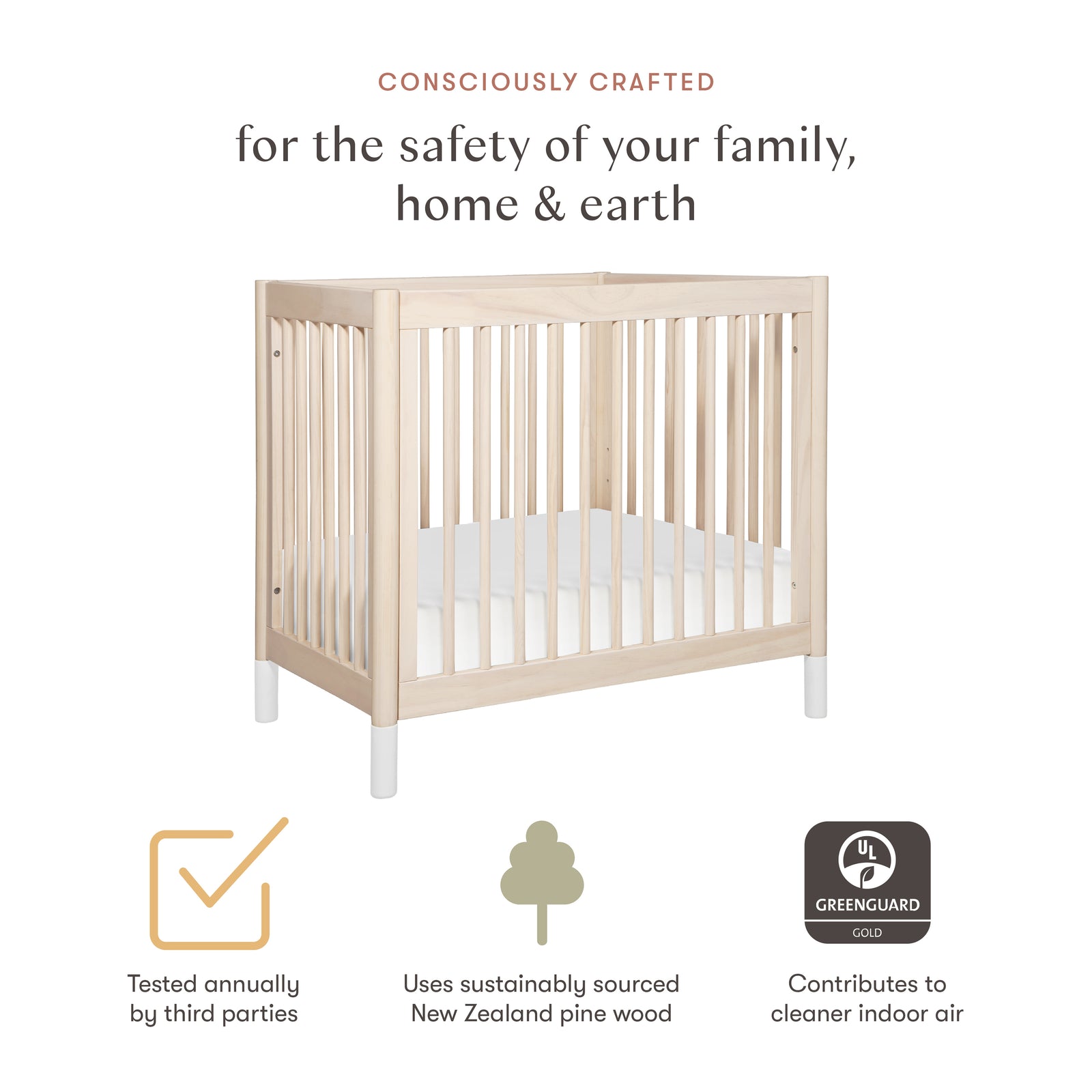 Gelato 4-in-1 Convertible Mini Crib
