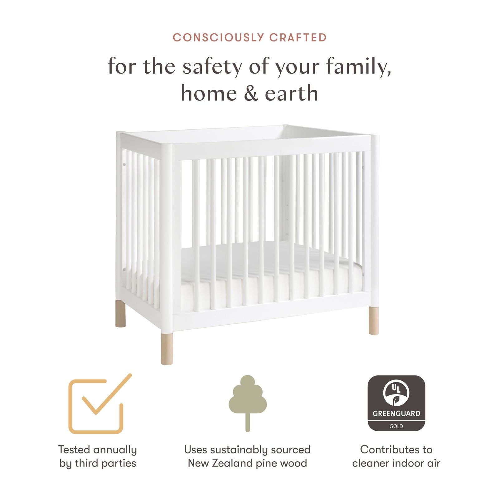 Gelato 4-in-1 Convertible Mini Crib