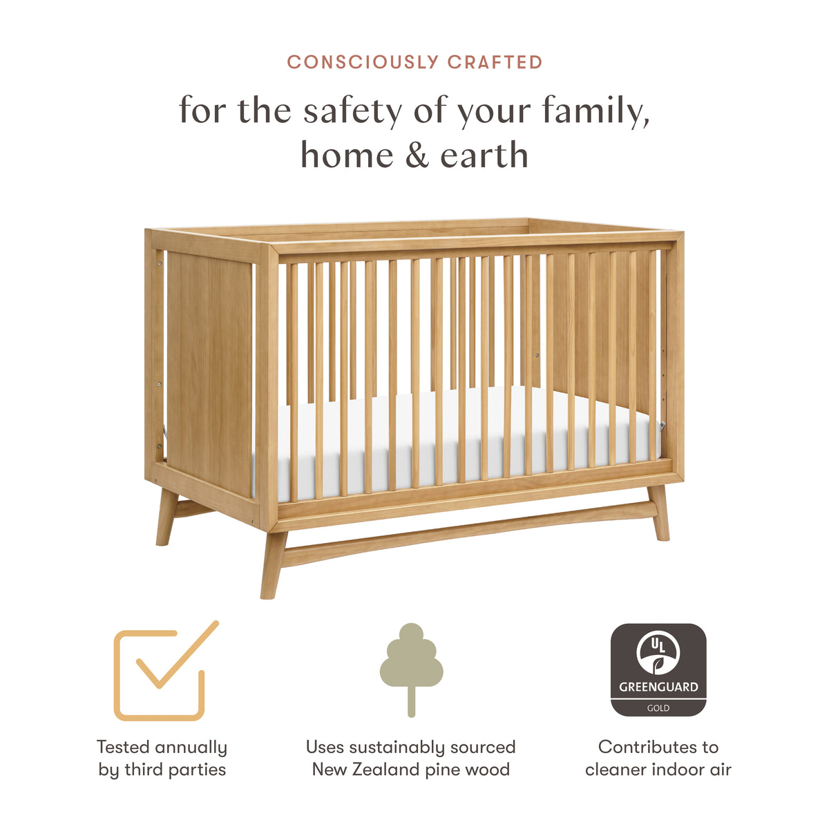 Peggy 3-in-1 Convertible Crib with Toddler Bed Conversion Kit