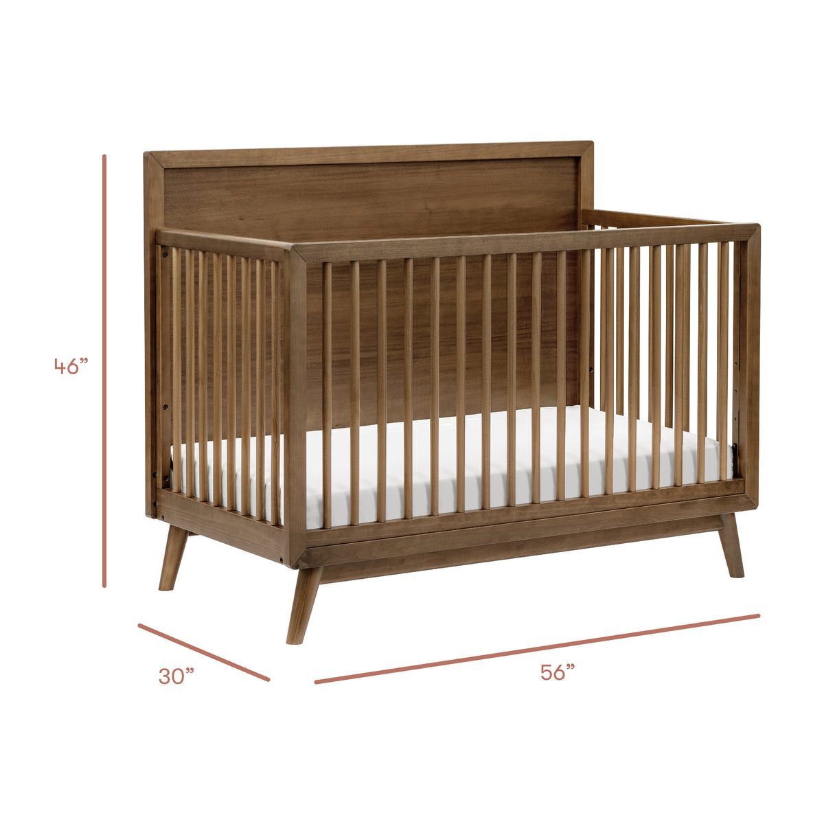 Palma 4-in-1 Convertible Crib with Toddler Bed Conversion Kit - Natural Walnut