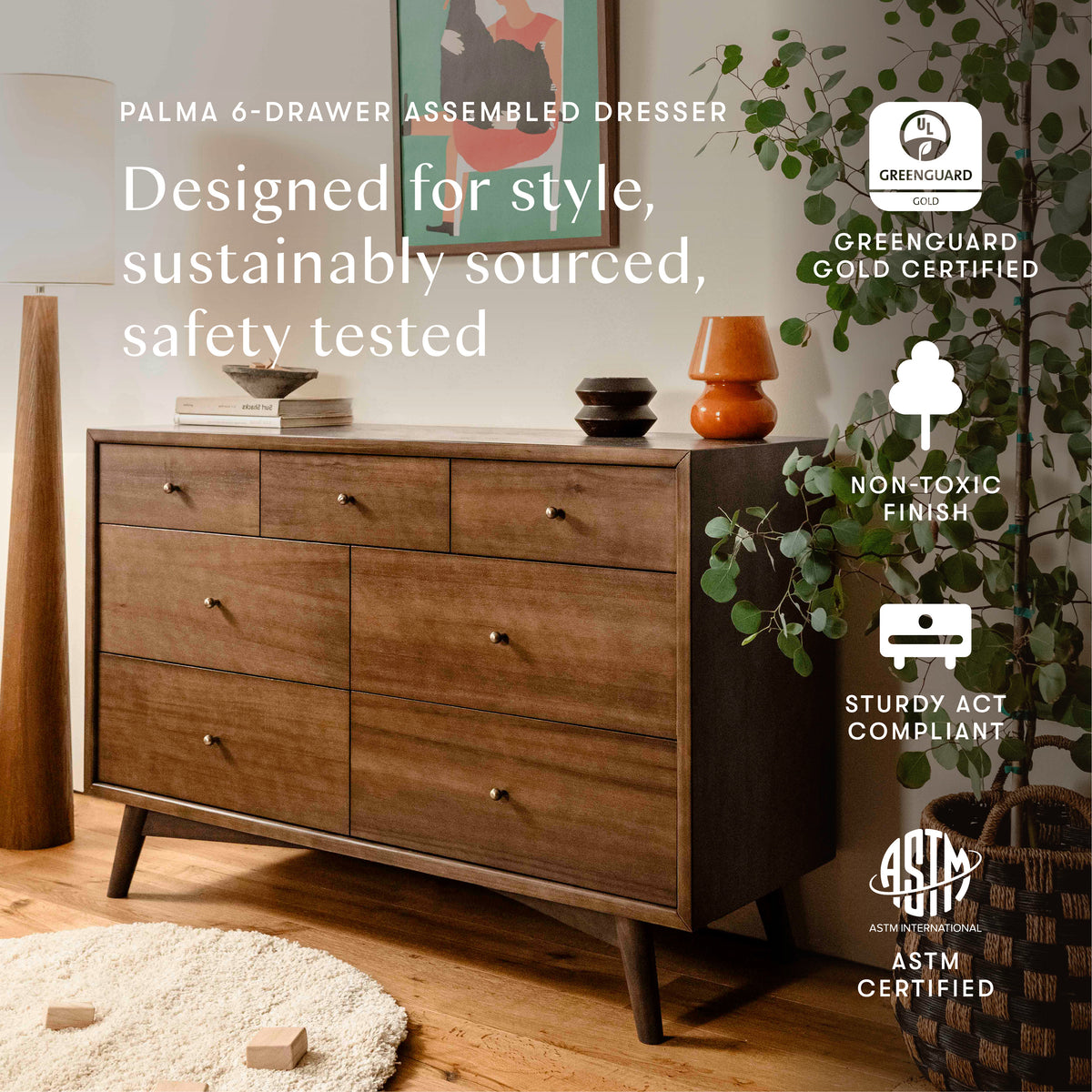 Palma 7-Drawer Wide Assembled Dresser (53")