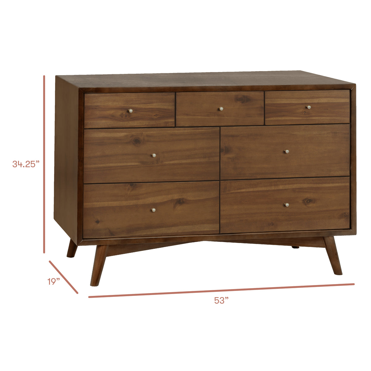 Palma 7-Drawer Wide Assembled Dresser (53")
